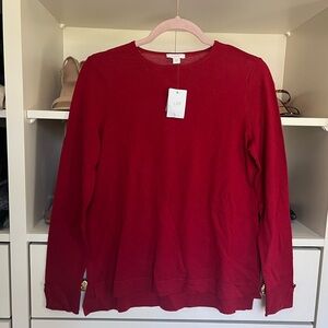 J Jill Red Merino Wool Sweater